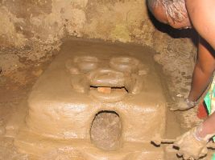 Complete installed kuni mbili Jiko model inside a Manyatta Household - The cooking stove will improve our economy, health and sanitation in general. 