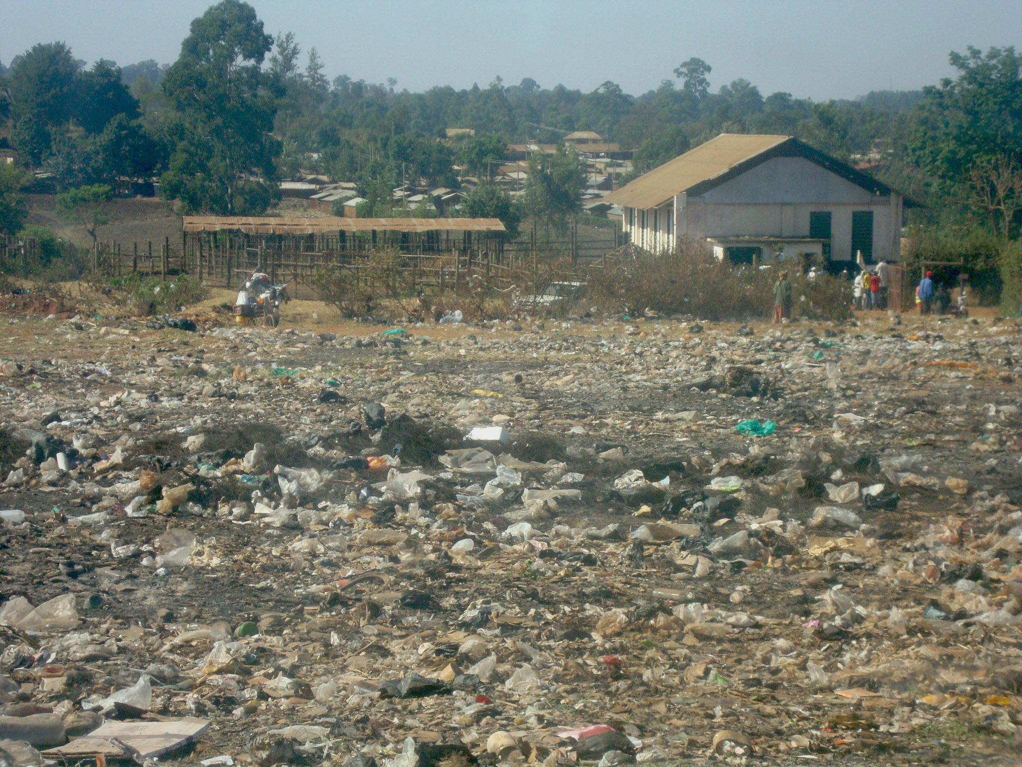A dump site adjacent t o a slaughter house in Kitale town, Northern Rift Valley.