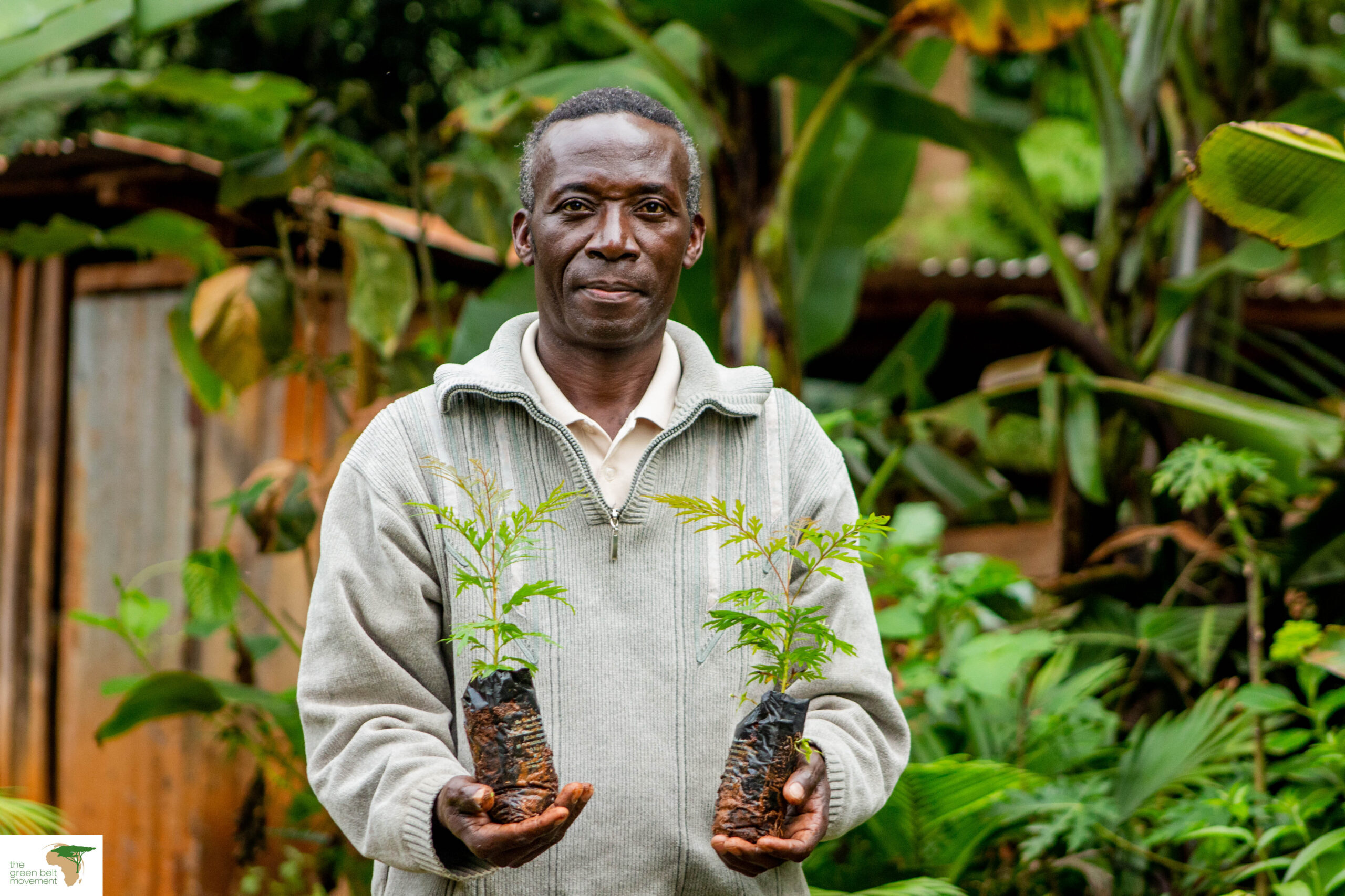 Kennenth Kamanda_ holding tree seedlings from his tree nursery_ Meru County_Saturday, ‎July ‎27, ‎2024